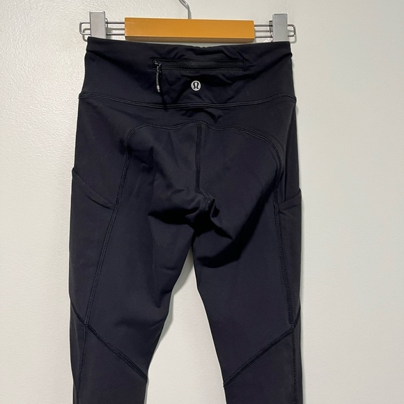 Lululemon Women’s Black High-Rise Leggings with Ruffle Detail - Size 2 - Picture 6 of 11